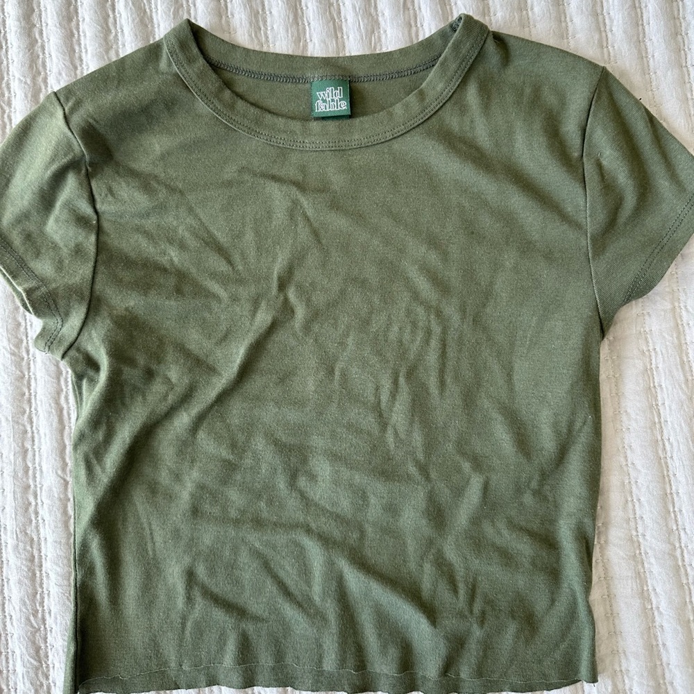 wild fable, dark green crop top